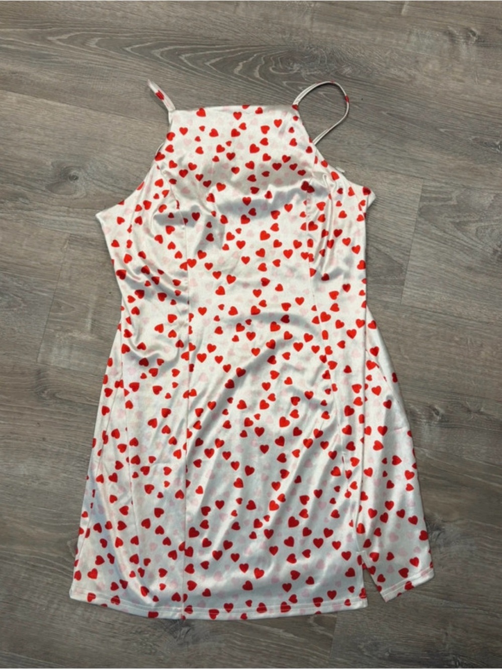 River Island White Mini Dress with Red Heart Print